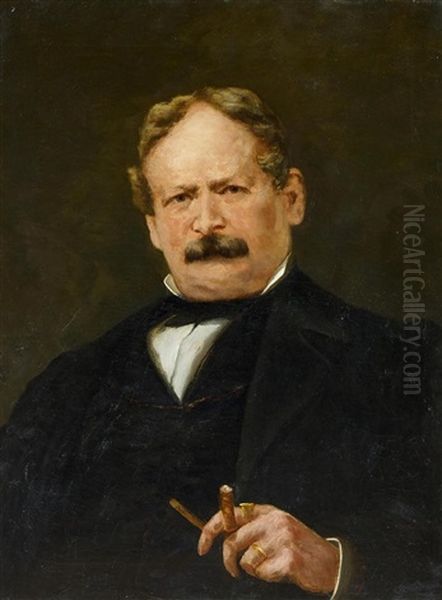 Portrait Des Theodor Hartzheim (1806-1870) Oil Painting by Wilhelm Leibl