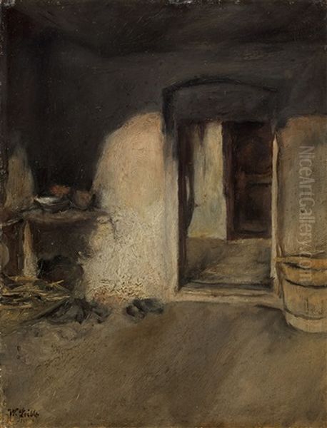 Kucheninterieur Oil Painting by Wilhelm Leibl