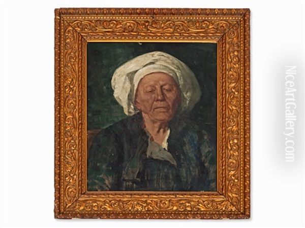 Portrait Of A Peasant Woman Oil Painting by Wilhelm Leibl