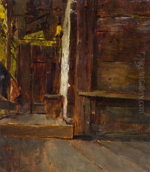 Hofzimmer Mit Gartenblick Oil Painting by Wilhelm Leibl