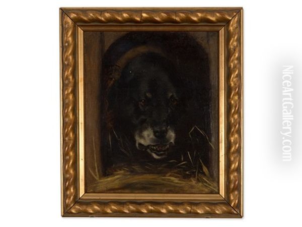 Oil Painting Of A Rottweiler Oil Painting by Wilhelm Leibl