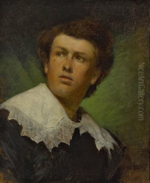 Bildnis Von Leibls Kameraden Dahlmeyer Oil Painting by Wilhelm Leibl