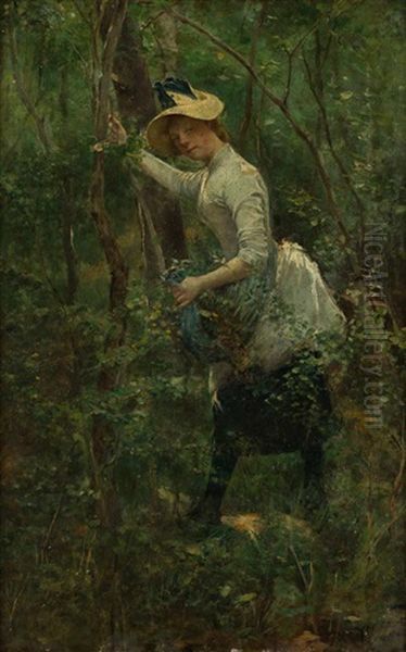 Joven En El Bosque Oil Painting by Wilhelm Leibl