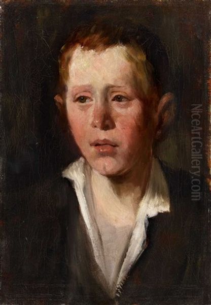 Bildnis Eines Knabens Oil Painting by Wilhelm Leibl
