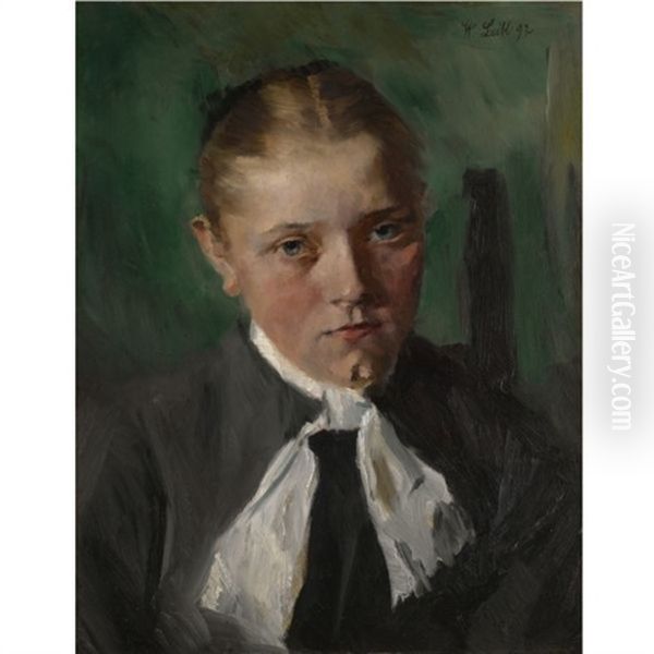 Bauernmadchen (peasant Girl) Oil Painting by Wilhelm Leibl