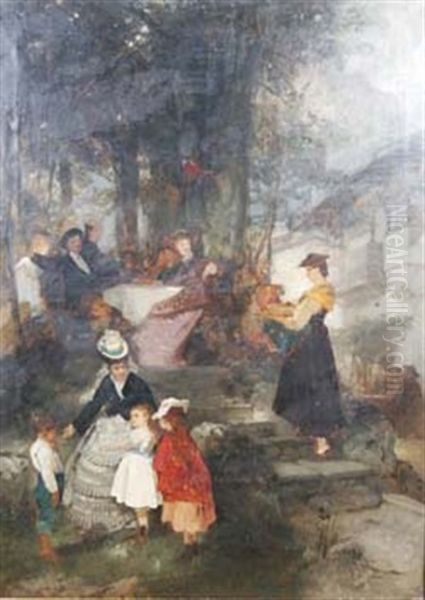 Sommerfrische In Sudtirol Oil Painting by Wilhelm Leibl