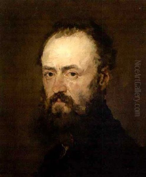 Bildnis Des Daniel Hartzheim Oil Painting by Wilhelm Leibl