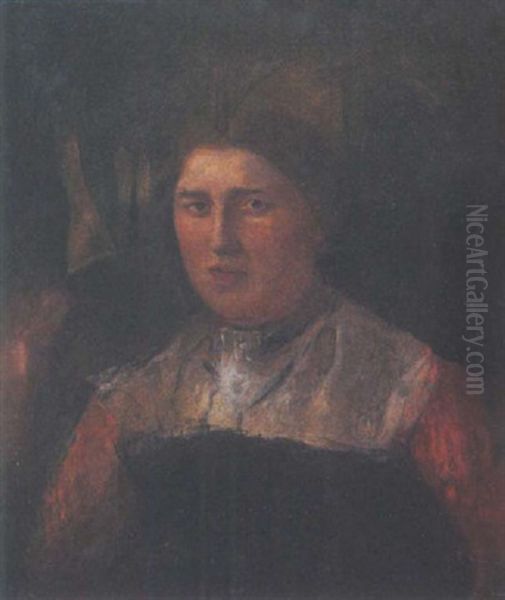 Bauernmadchen Mit Mieder Oil Painting by Wilhelm Leibl