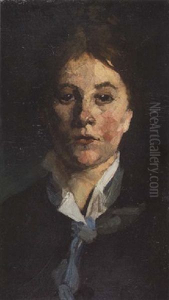 Frauenkopf Oil Painting by Wilhelm Leibl