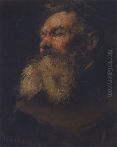 Bildnis Eines Bartigen Mannes Oil Painting by Wilhelm Leibl