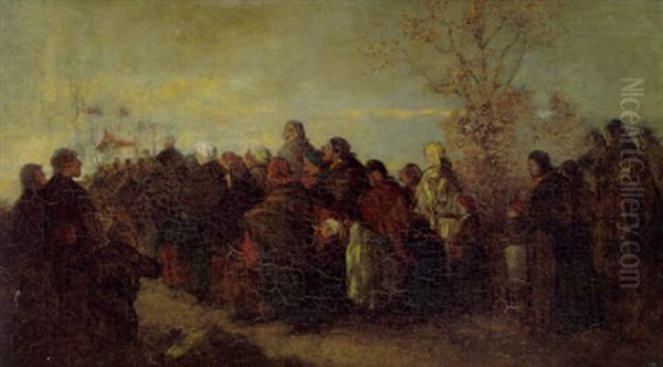 Dorfprozession Oil Painting by Wilhelm Leibl