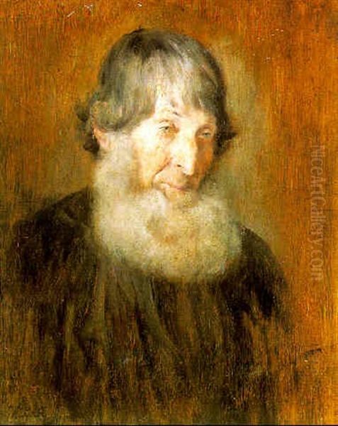 Portrait Of A Bearded Man Oil Painting by Wilhelm Leibl