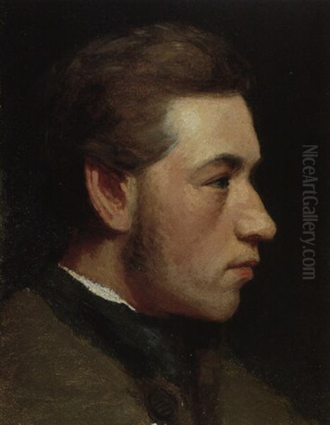 Bildnis Eines Jagerburschen Oil Painting by Wilhelm Leibl