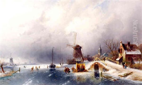 The Assumption Of The Virgin With The Trinity And Saint Maurice Oil Painting by Charles Henri Leickert