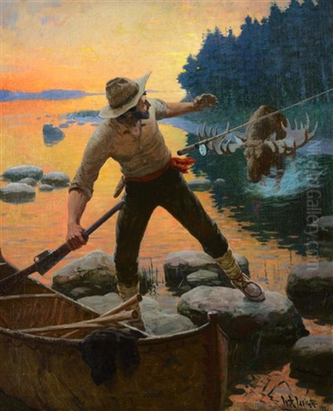 From Rod To Rifle Oil Painting by William Robinson Leigh