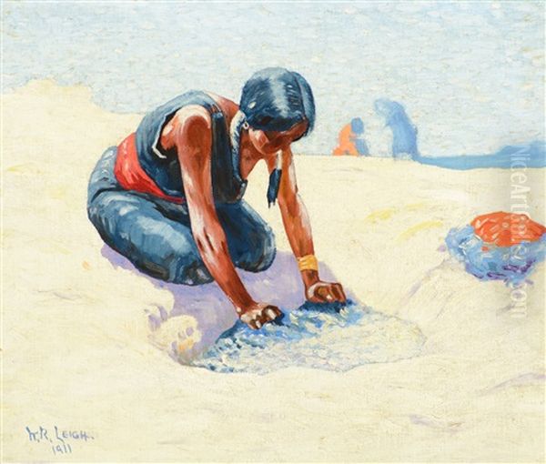 At The Water Hole Oil Painting by William Robinson Leigh