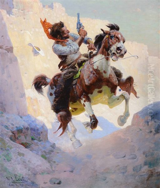 A Close Call Oil Painting by William Robinson Leigh