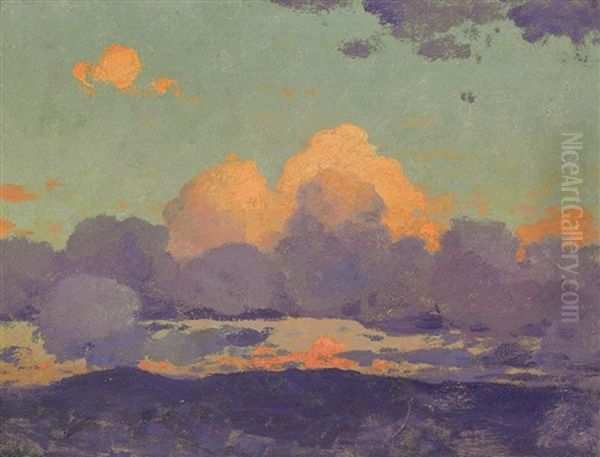 Quick Sunset Study Oil Painting by William Robinson Leigh