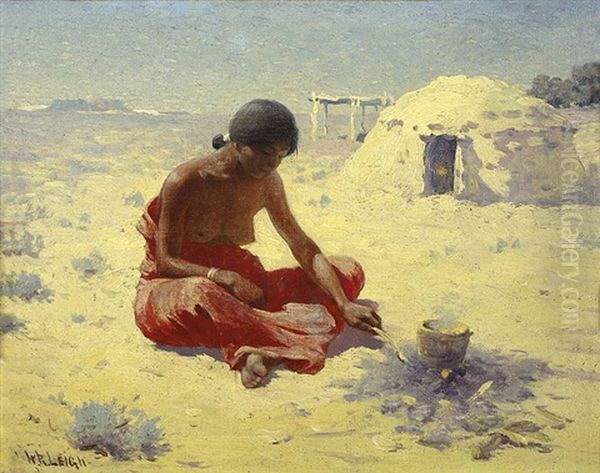 Navajo Cook Oil Painting by William Robinson Leigh