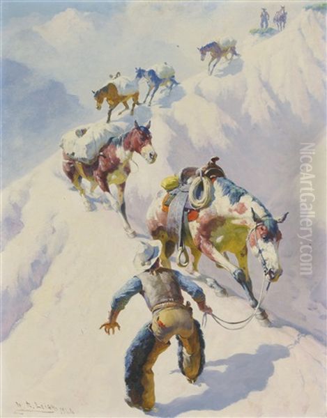 A Tough Alternative Oil Painting by William Robinson Leigh