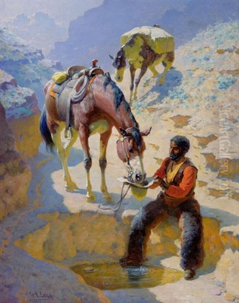 One Good Turn Deserves Another Oil Painting by William Robinson Leigh