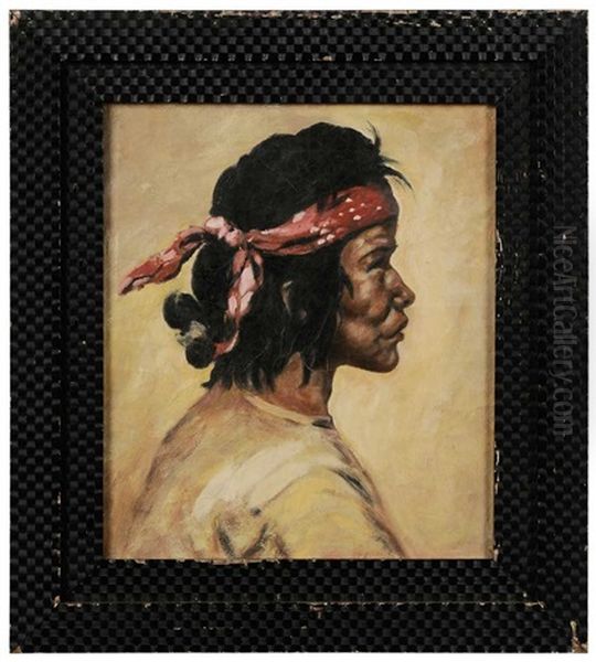 Navajo Boy (sketch) Oil Painting by William Robinson Leigh