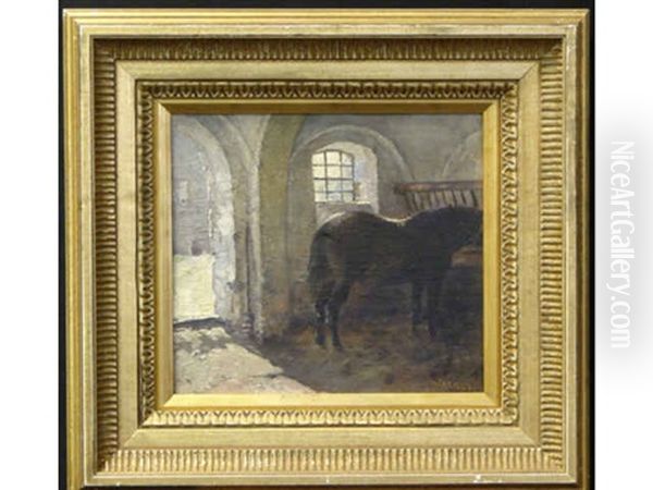 Stable Interior With Horse Oil Painting by William Robinson Leigh