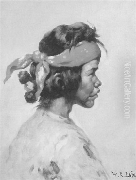 Navajo Boy Oil Painting by William Robinson Leigh