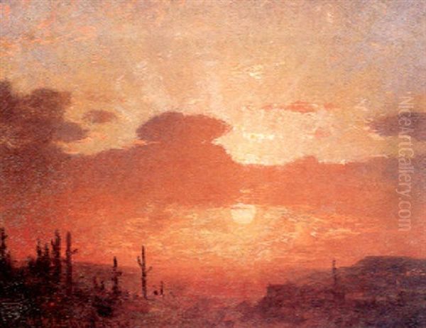 Sunset, Phoenix Valley Oil Painting by William Robinson Leigh