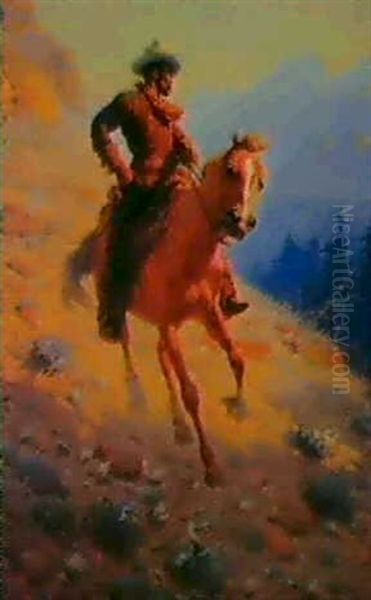 Looking For Strays Oil Painting by William Robinson Leigh