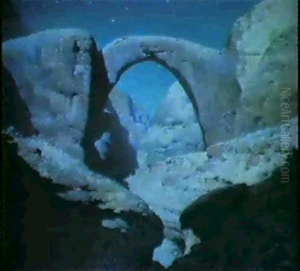 Rainbow Bridge By Moonlight Oil Painting by William Robinson Leigh