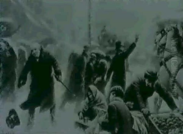 The Blizzard Oil Painting by William Robinson Leigh