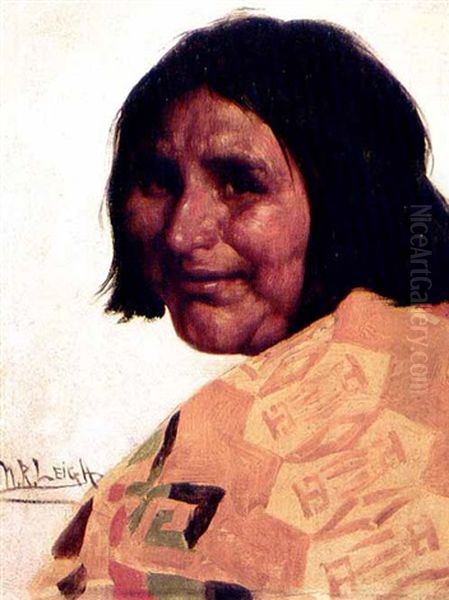 Indian Head - Woman (study No. 3) Oil Painting by William Robinson Leigh