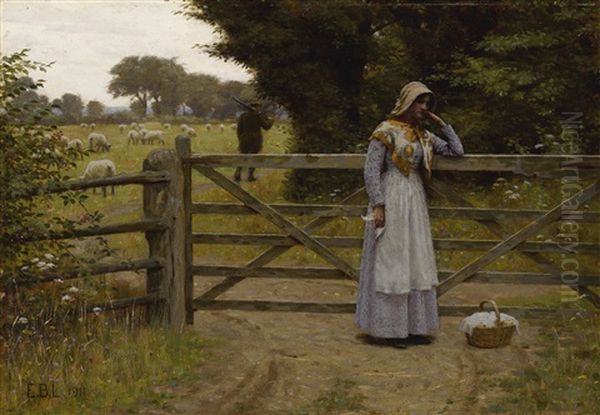 Off Oil Painting by Edmund Blair Blair Leighton