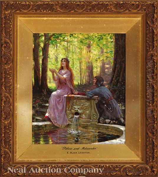 Peleus And Melisander Oil Painting by Edmund Blair Blair Leighton