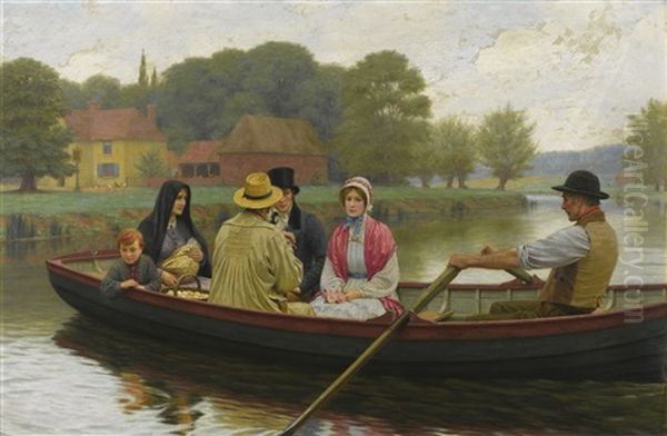 The Ferry Oil Painting by Edmund Blair Blair Leighton