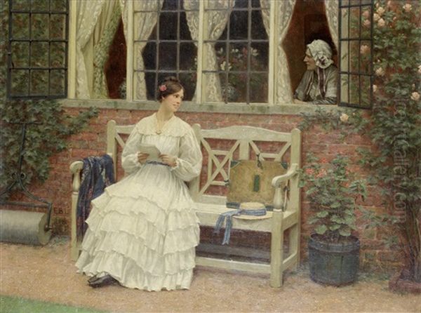 The Latest News Oil Painting by Edmund Blair Blair Leighton