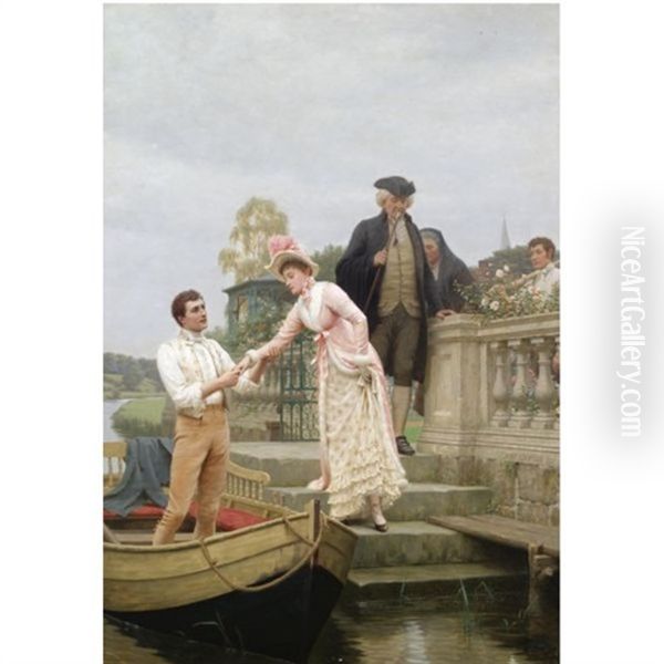 Lay Thy Sweet Hand In Mine And Trust In Me Oil Painting by Edmund Blair Blair Leighton