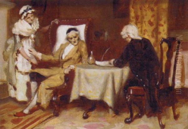 Cut Off With A Shilling Oil Painting by Edmund Blair Blair Leighton