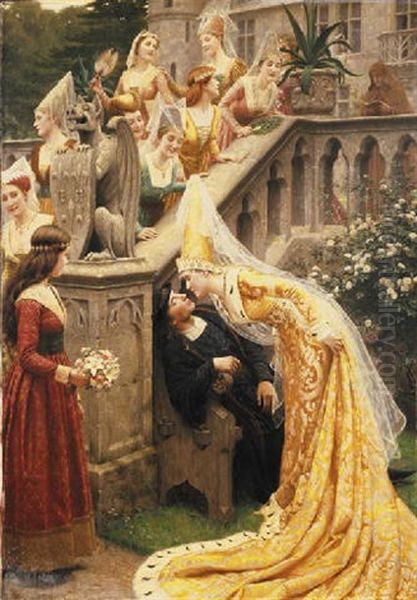 Alain Chartier Oil Painting by Edmund Blair Blair Leighton