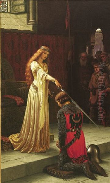 The Accolade Oil Painting by Edmund Blair Blair Leighton
