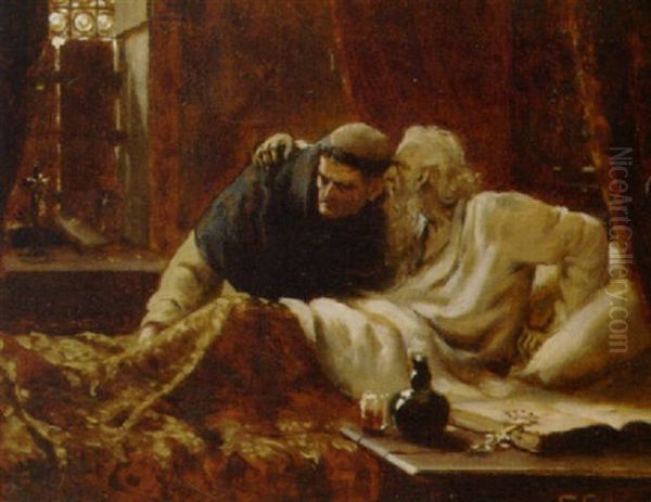 The Secret Oil Painting by Edmund Blair Blair Leighton