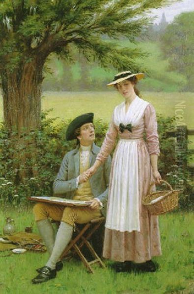 The Lord Of Burleigh, Tennyson Oil Painting by Edmund Blair Blair Leighton