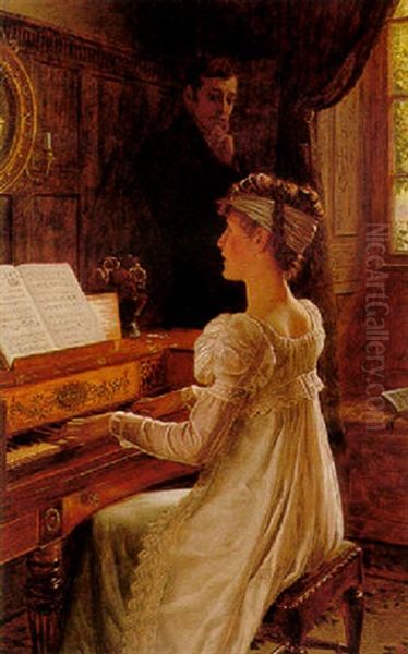 Courtship Oil Painting by Edmund Blair Blair Leighton