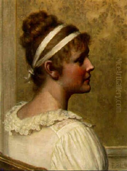 Portrait Of A Lady Oil Painting by Edmund Blair Blair Leighton