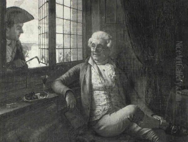 The Discussion Oil Painting by Edmund Blair Blair Leighton