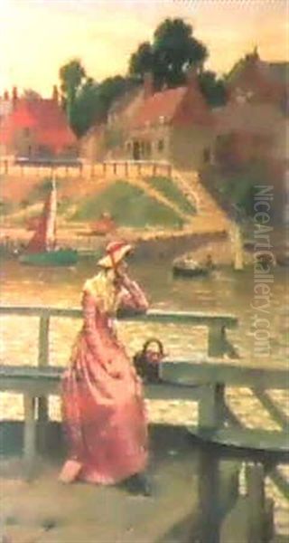 Waiting For The Ferry Oil Painting by Edmund Blair Blair Leighton