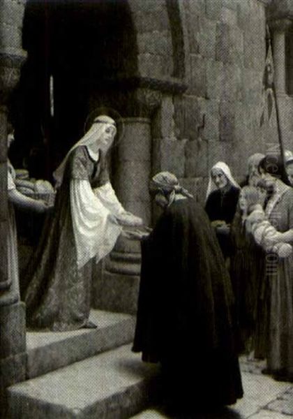 The Charity Of St. Elzabeth Ofhungary Oil Painting by Edmund Blair Blair Leighton