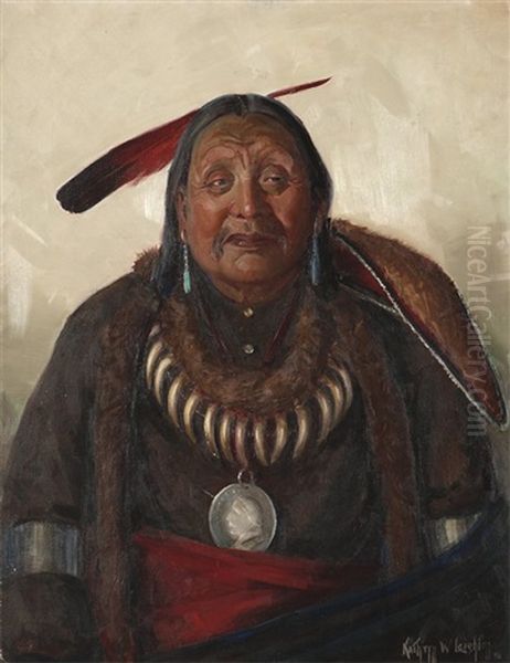 Buffalo Robe Oil Painting by Kathryn Woodman Leighton