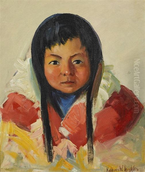 Young Indian Girl Oil Painting by Kathryn Woodman Leighton